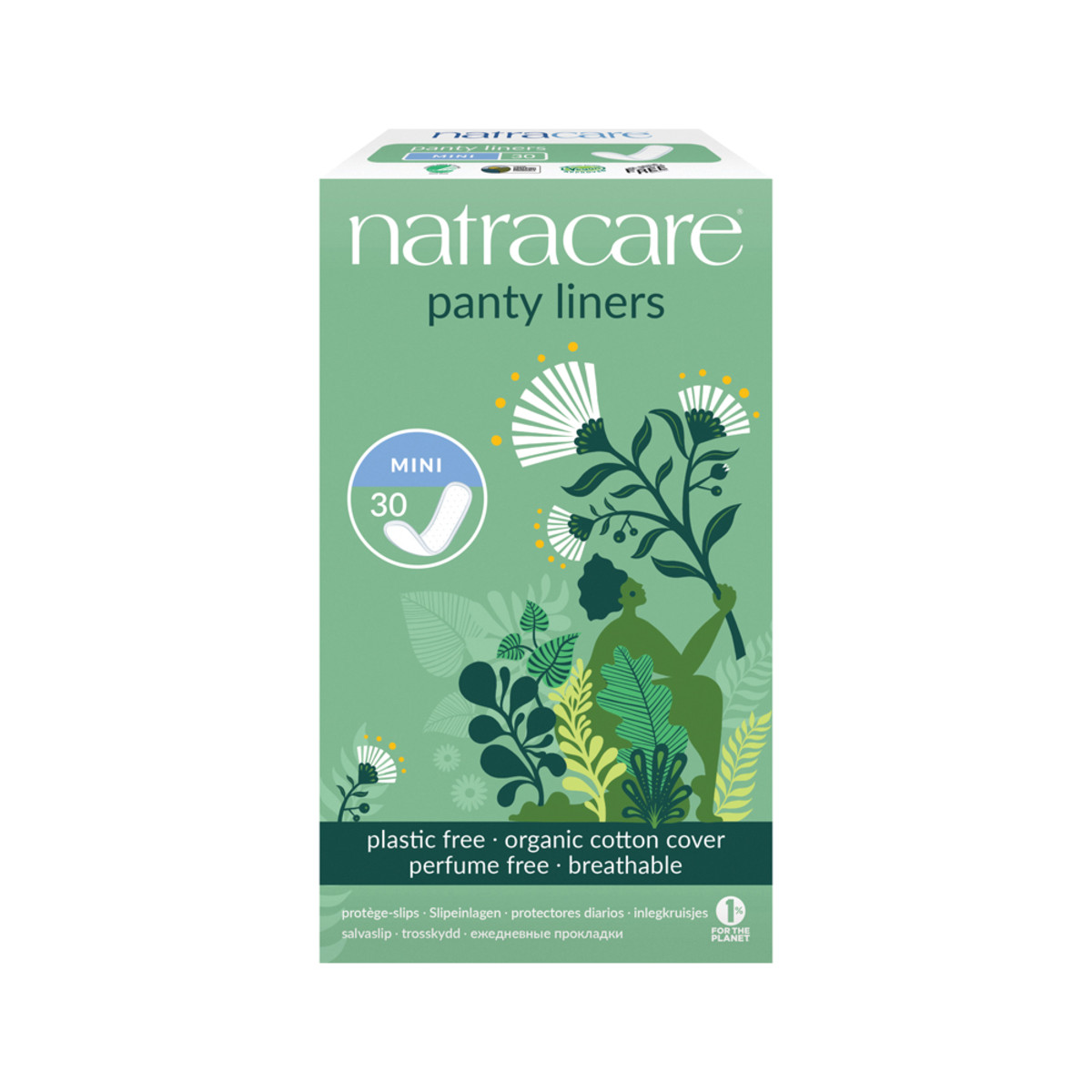 Natracare Panty Liners Mini with Organic Cotton Cover x 30 Pack